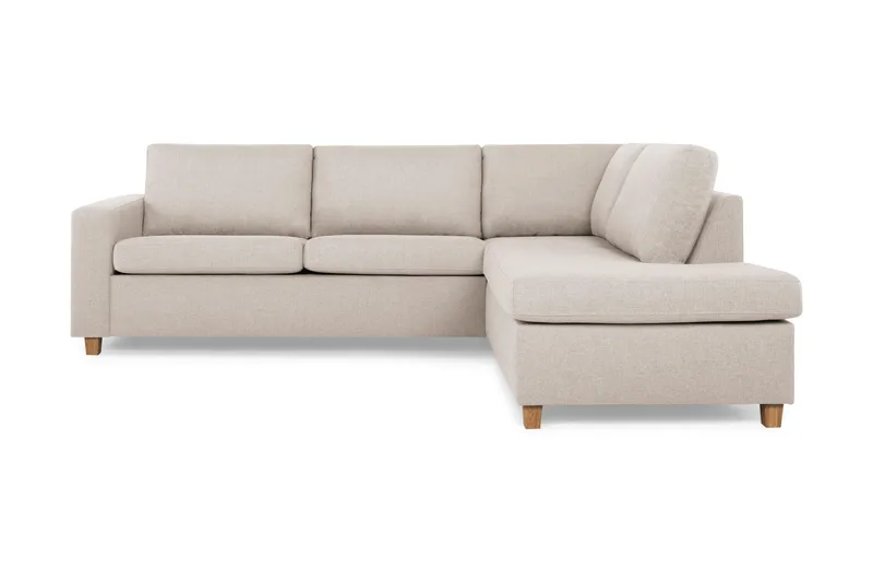 Crazy 3-sits Högervänd L-formad Schäslongsoffa i Tyg, Beige