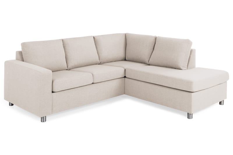 Crazy 3-sits Högervänd L-formad Schäslongsoffa i Tyg - Beige - Möbler - Vardagsrum - Soffor - Divansoffa & schäslong