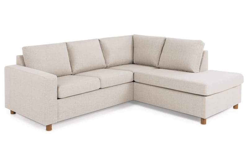 Crazy 3-sits Högervänd L-formad Schäslongsoffa i Tyg - Beige - Möbler - Vardagsrum - Soffor - Divansoffa & schäslong