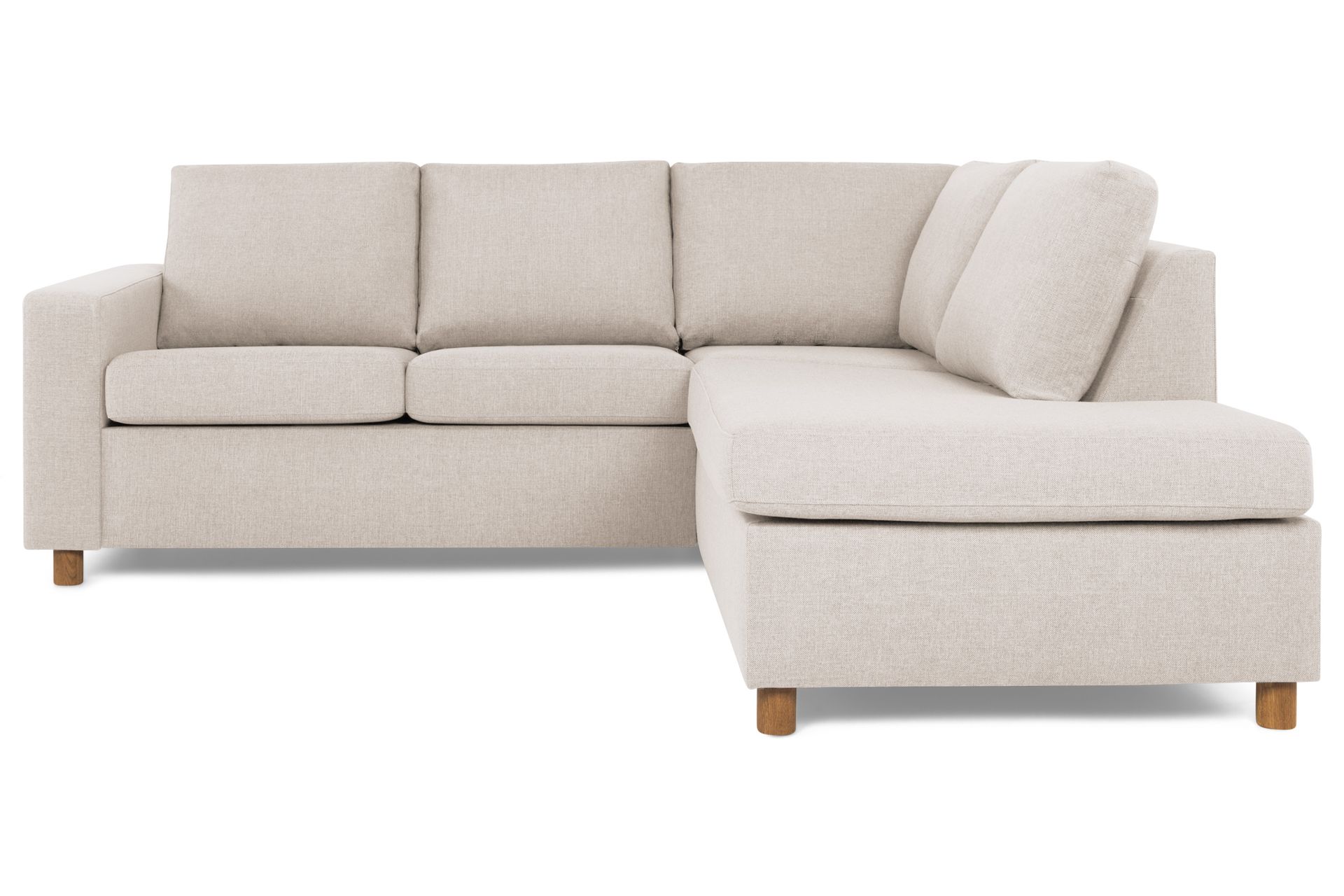 Crazy 3-sits Högervänd L-formad Schäslongsoffa i Tyg - Beige - Möbler - Vardagsrum - Soffor - Divansoffa & schäslong
