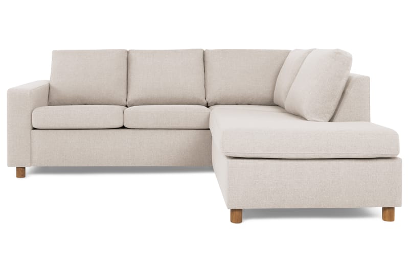 Crazy 3-sits Högervänd L-formad Schäslongsoffa i Tyg - Beige - Möbler - Vardagsrum - Soffor - Divansoffa & schäslong