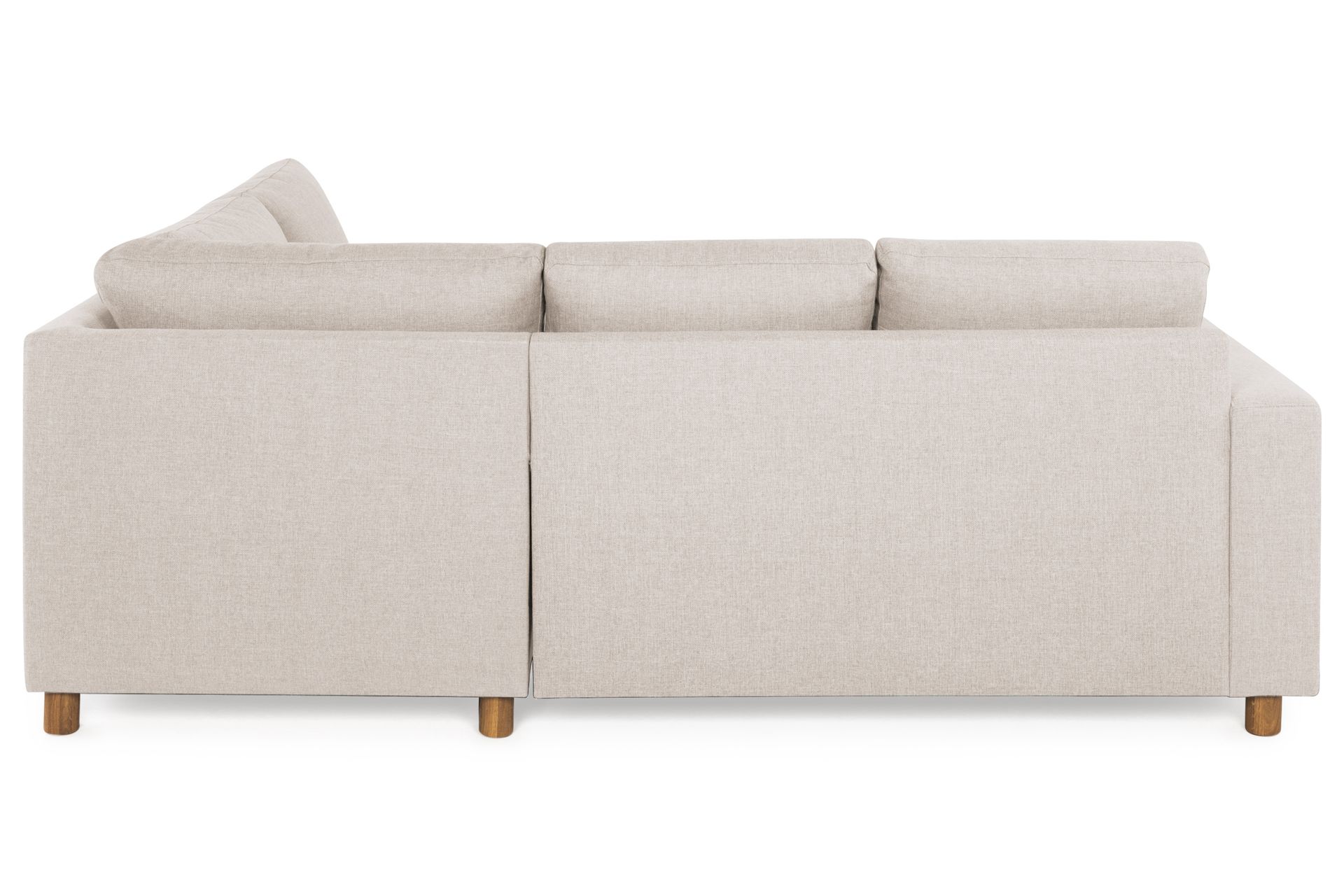 Crazy 3-sits Högervänd L-formad Schäslongsoffa i Tyg - Beige - Möbler - Vardagsrum - Soffor - Divansoffa & schäslong