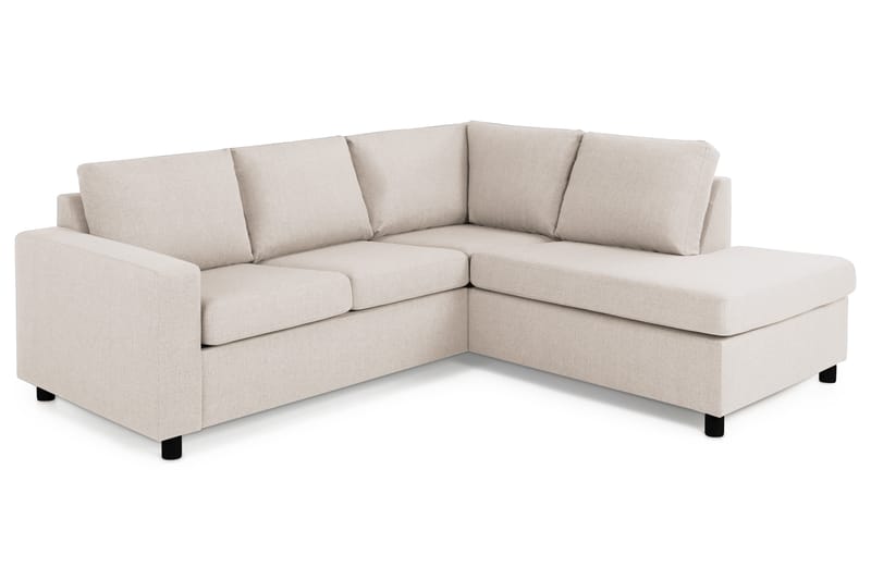 Crazy 3-sits Högervänd L-formad Schäslongsoffa i Tyg - Beige - Möbler - Vardagsrum - Soffor - Divansoffa & schäslong