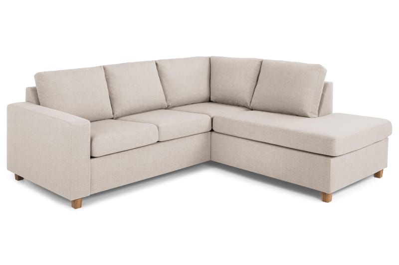 Crazy 3-sits Högervänd L-formad Schäslongsoffa i Tyg - Beige - Möbler - Vardagsrum - Soffor - Divansoffa & schäslong