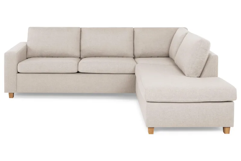 Crazy 3-sits Högervänd L-formad Schäslongsoffa i Tyg - Beige - Möbler - Vardagsrum - Soffor - Divansoffa & schäslong