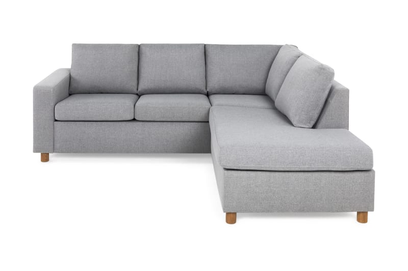 Crazy 3-sits Högervänd L-formad Schäslongsoffa i Tyg, Grå
