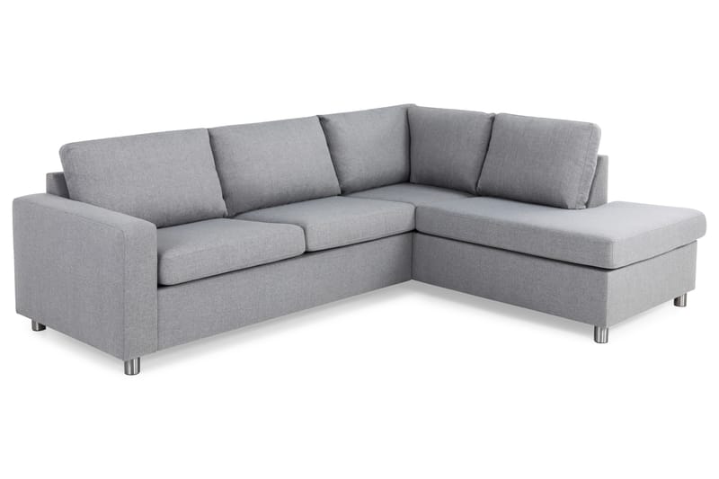 Crazy 3-sits Högervänd L-formad Schäslongsoffa i Tyg - Grå - Möbler - Vardagsrum - Soffor - Divansoffa & schäslong