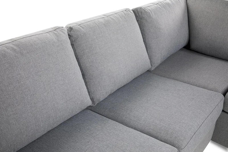 Crazy 3-sits Högervänd L-formad Schäslongsoffa i Tyg - Grå - Möbler - Vardagsrum - Soffor - Divansoffa & schäslong