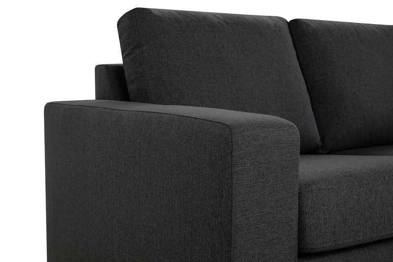 Crazy 3-sits Högervänd L-formad Schäslongsoffa i Tyg - Mörkgrå - Möbler - Vardagsrum - Soffor - Divansoffa & schäslong