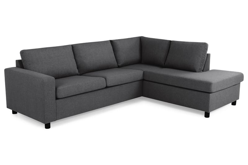 Crazy 3-sits Högervänd L-formad Schäslongsoffa i Tyg - Mörkgrå - Möbler - Vardagsrum - Soffor - Divansoffa & schäslong