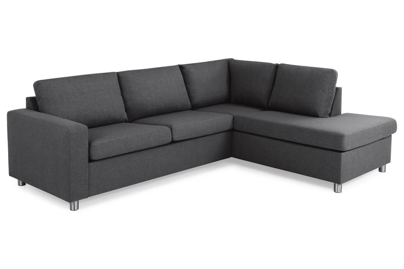 Crazy 3-sits Högervänd L-formad Schäslongsoffa i Tyg - Mörkgrå - Möbler - Vardagsrum - Soffor - Divansoffa & schäslong