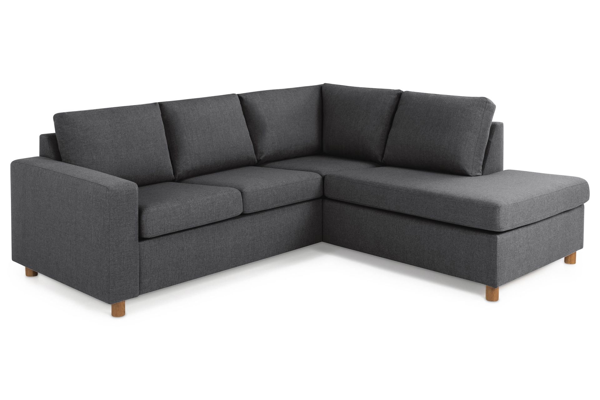 Crazy 3-sits Högervänd L-formad Schäslongsoffa i Tyg - Mörkgrå - Möbler - Vardagsrum - Soffor - Divansoffa & schäslong