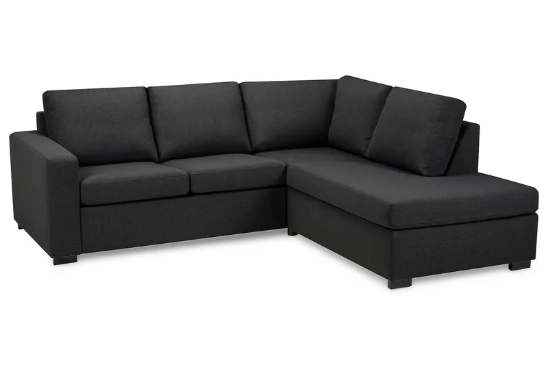 Crazy 3-sits Högervänd L-formad Schäslongsoffa i Tyg - Mörkgrå - Möbler - Vardagsrum - Soffor - Divansoffa & schäslong