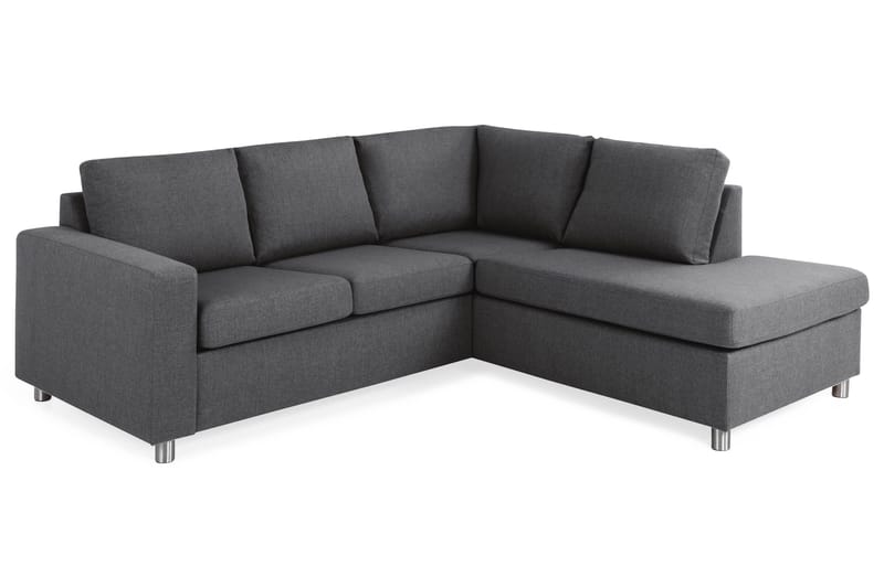 Crazy 3-sits Högervänd L-formad Schäslongsoffa i Tyg, Mörkgrå