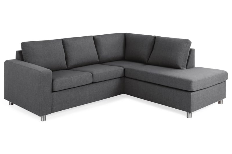 Crazy 3-sits Högervänd L-formad Schäslongsoffa i Tyg - Mörkgrå - Möbler - Vardagsrum - Soffor - Divansoffa & schäslong