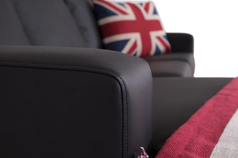 Crazy 3-sits Vändbar L-formad Divansoffa i Konstläder - Svart - Möbler - Vardagsrum - Soffor - Divansoffa & schäslong