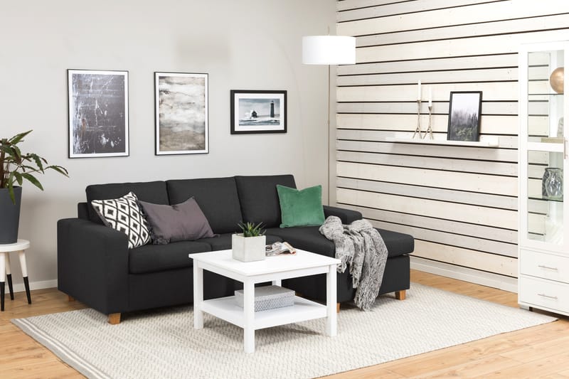 Crazy 3-sits Vändbar L-formad Divansoffa i Tyg - Antracit - Möbler - Vardagsrum - Soffor - Divansoffa & schäslong