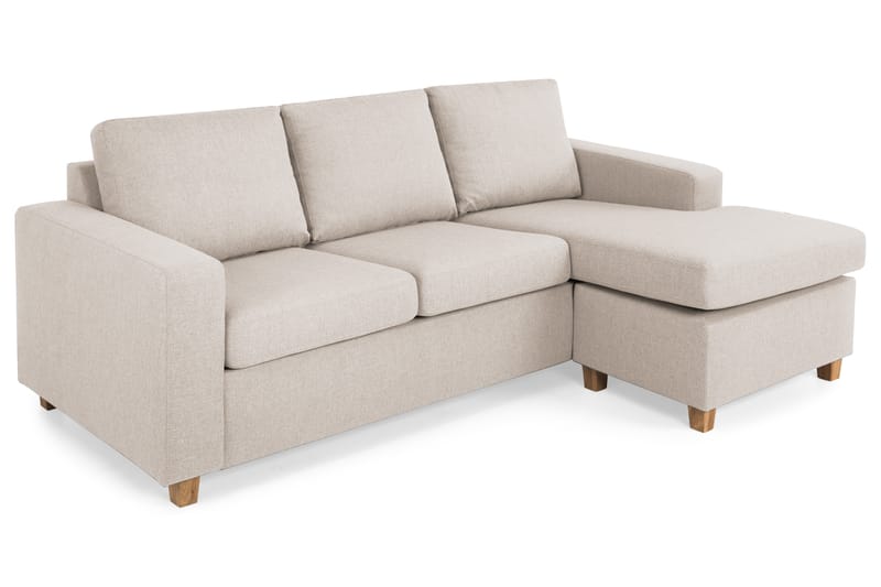 Crazy 3-sits Vändbar L-formad Divansoffa i Tyg - Beige - Möbler - Vardagsrum - Soffor - Divansoffa & schäslong