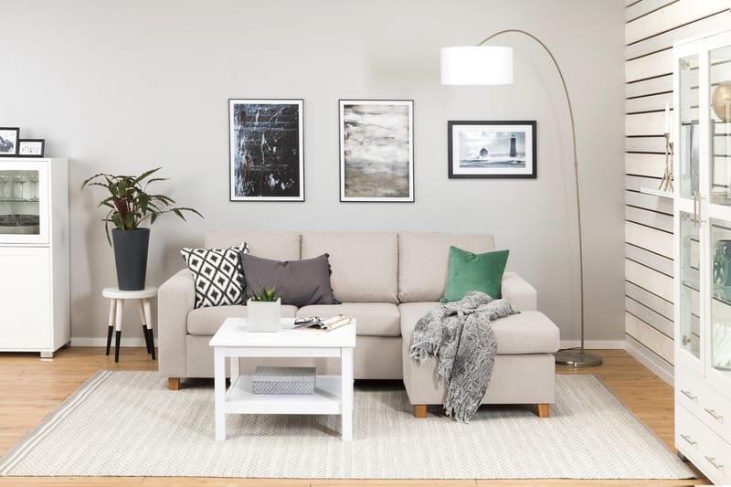 Crazy 3-sits Vändbar L-formad Divansoffa i Tyg - Beige - Möbler - Vardagsrum - Soffor - Divansoffa & schäslong