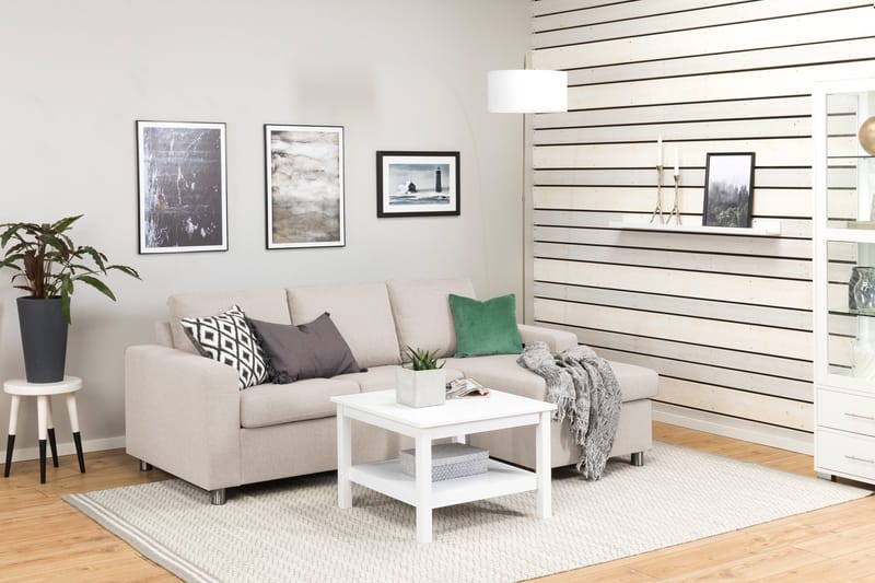 Crazy 3-sits Vändbar L-formad Divansoffa i Tyg - Beige - Möbler - Vardagsrum - Soffor - Divansoffa & schäslong