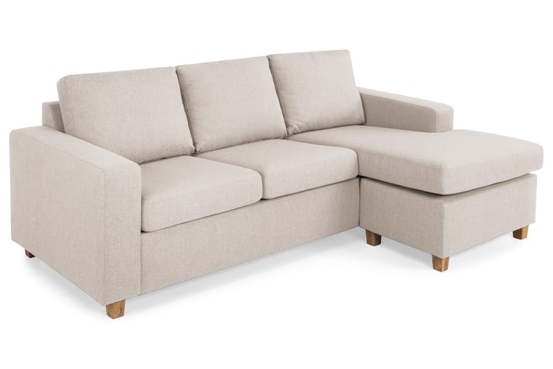 Crazy 3-sits Vändbar L-formad Divansoffa i Tyg - Beige - Möbler - Vardagsrum - Soffor - Divansoffa & schäslong