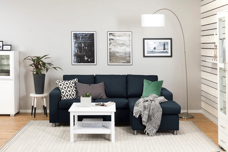 Crazy 3-sits Vändbar L-formad Divansoffa i Tyg - Blå - Möbler - Vardagsrum - Soffor - Divansoffa & schäslong