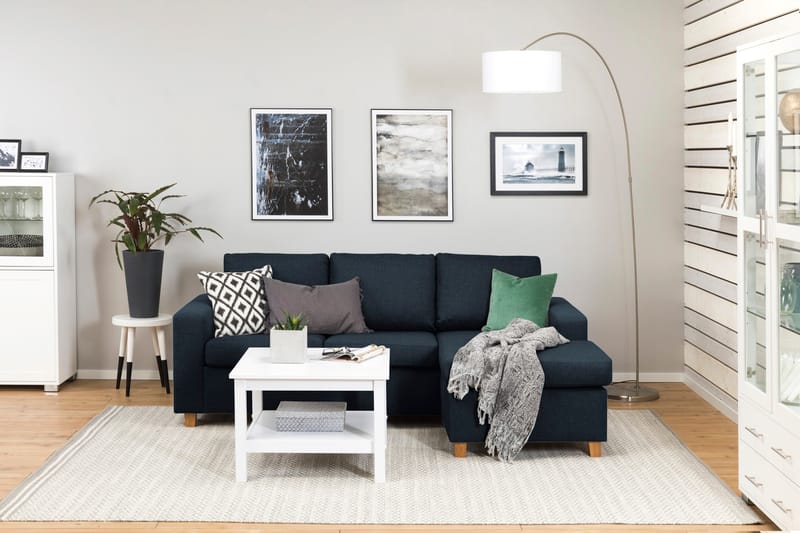 Crazy 3-sits Vändbar L-formad Divansoffa i Tyg - Blå - Möbler - Vardagsrum - Soffor - Divansoffa & schäslong