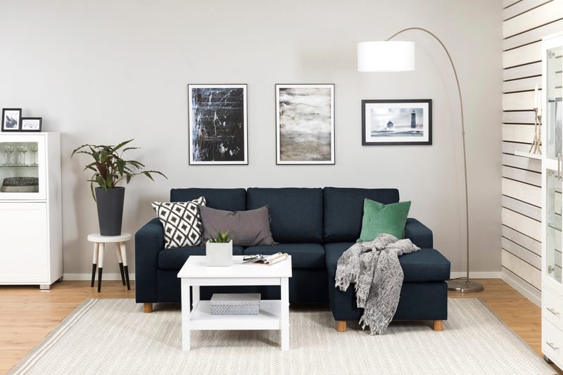 Crazy 3-sits Vändbar L-formad Divansoffa i Tyg - Blå - Möbler - Vardagsrum - Soffor - Divansoffa & schäslong