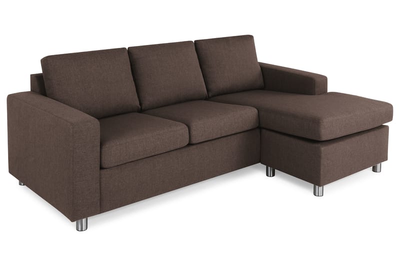 Crazy 3-sits Vändbar L-formad Divansoffa i Tyg - Brun - Möbler - Vardagsrum - Soffor - Divansoffa & schäslong