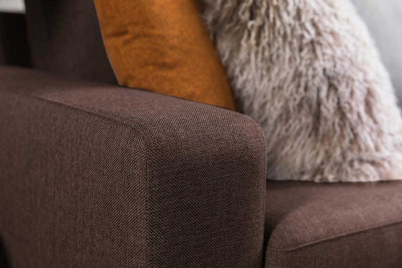 Crazy 3-sits Vändbar L-formad Divansoffa i Tyg - Brun - Möbler - Vardagsrum - Soffor - Divansoffa & schäslong