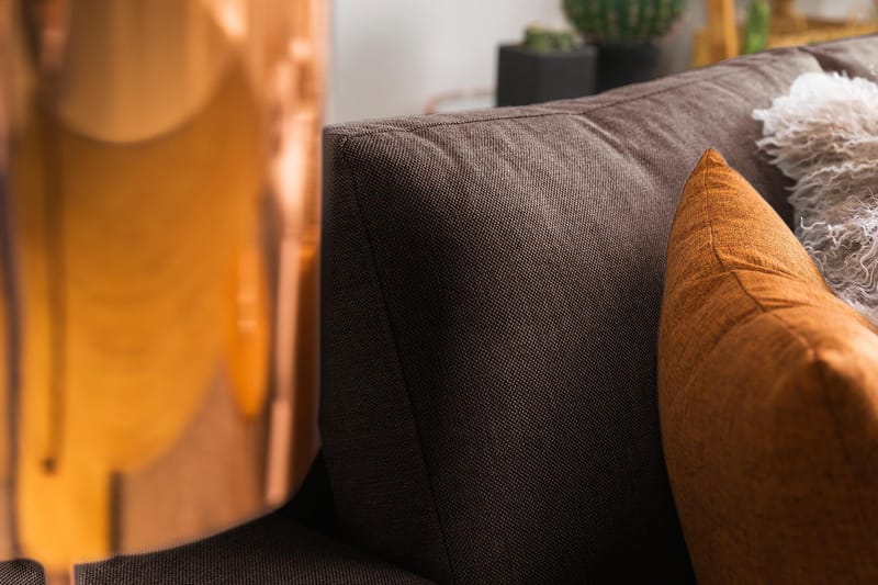 Crazy 3-sits Vändbar L-formad Divansoffa i Tyg - Brun - Möbler - Vardagsrum - Soffor - Divansoffa & schäslong