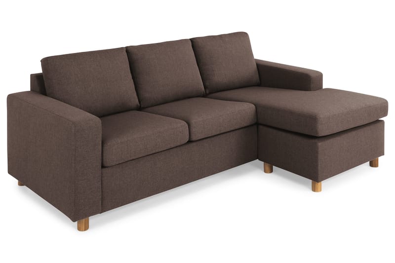Crazy 3-sits Vändbar L-formad Divansoffa i Tyg - Brun - Möbler - Vardagsrum - Soffor - Divansoffa & schäslong