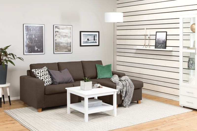 Crazy 3-sits Vändbar L-formad Divansoffa i Tyg - Brun - Möbler - Vardagsrum - Soffor - Divansoffa & schäslong