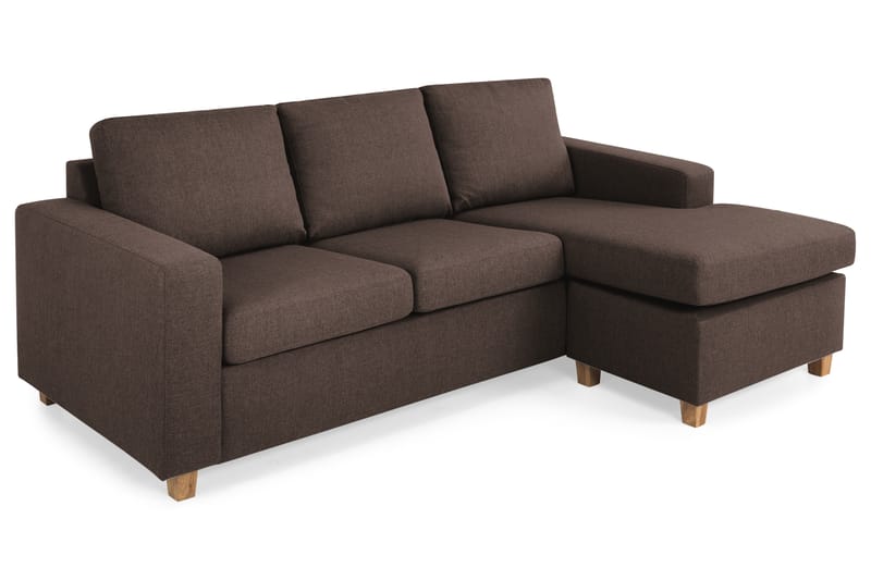 Crazy 3-sits Vändbar L-formad Divansoffa i Tyg - Brun - Möbler - Vardagsrum - Soffor - Divansoffa & schäslong