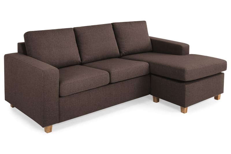 Crazy 3-sits Vändbar L-formad Divansoffa i Tyg - Brun - Möbler - Vardagsrum - Soffor - Divansoffa & schäslong