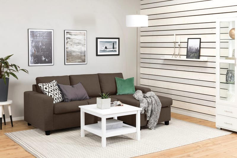 Crazy 3-sits Vändbar L-formad Divansoffa i Tyg - Brun - Möbler - Vardagsrum - Soffor - Divansoffa & schäslong