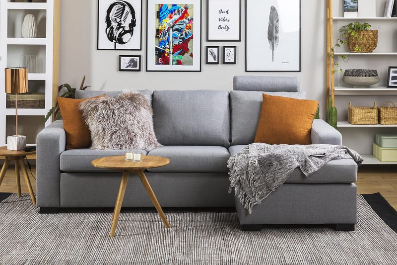 Crazy 3-sits Vändbar L-formad Divansoffa i Tyg - Grå - Möbler - Vardagsrum - Soffor - Divansoffa & schäslong