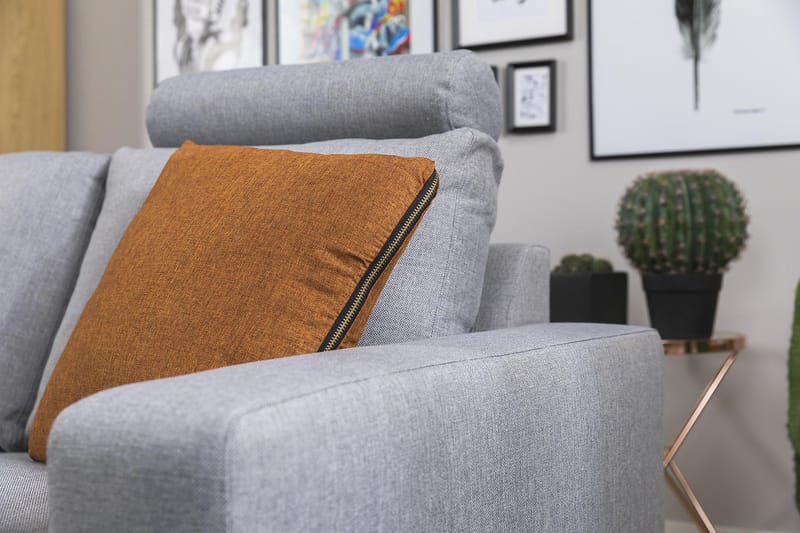 Crazy 3-sits Vändbar L-formad Divansoffa i Tyg - Grå - Möbler - Vardagsrum - Soffor - Divansoffa & schäslong