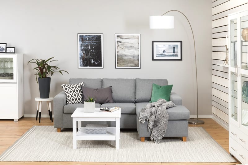Crazy 3-sits Vändbar L-formad Divansoffa i Tyg - Grå - Möbler - Vardagsrum - Soffor - Divansoffa & schäslong