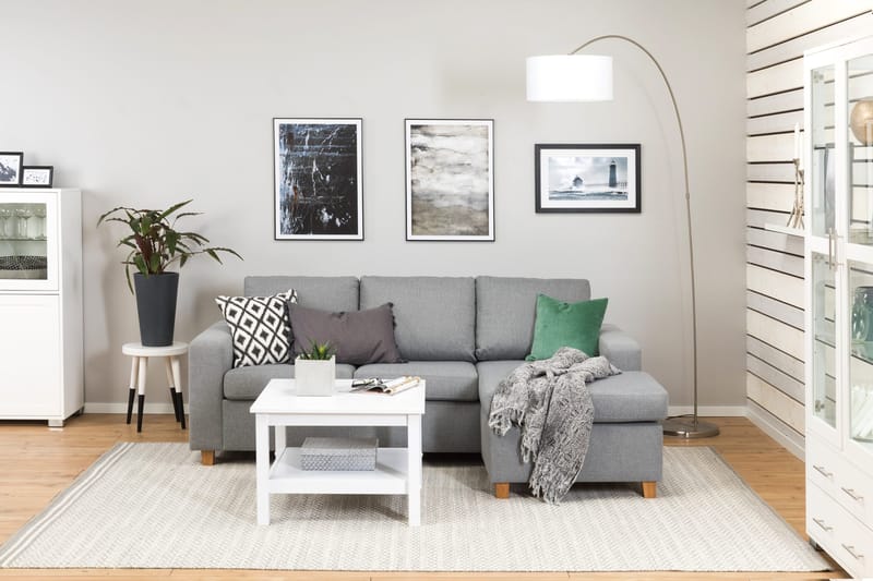 Crazy 3-sits Vändbar L-formad Divansoffa i Tyg - Grå - Möbler - Vardagsrum - Soffor - Divansoffa & schäslong