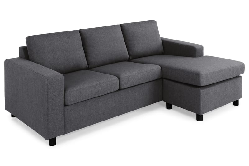 Crazy 3-sits Vändbar L-formad Divansoffa i Tyg - Mörkgrå - Möbler - Vardagsrum - Soffor - Divansoffa & schäslong