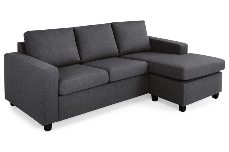 Crazy 3-sits Vändbar L-formad Divansoffa i Tyg - Mörkgrå - Möbler - Vardagsrum - Soffor - Divansoffa & schäslong