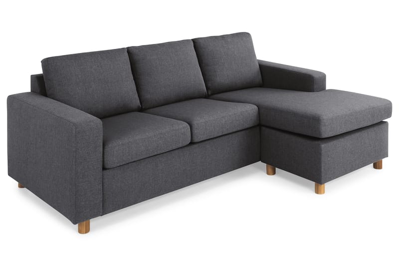 Crazy 3-sits Vändbar L-formad Divansoffa i Tyg - Mörkgrå - Möbler - Vardagsrum - Soffor - Divansoffa & schäslong