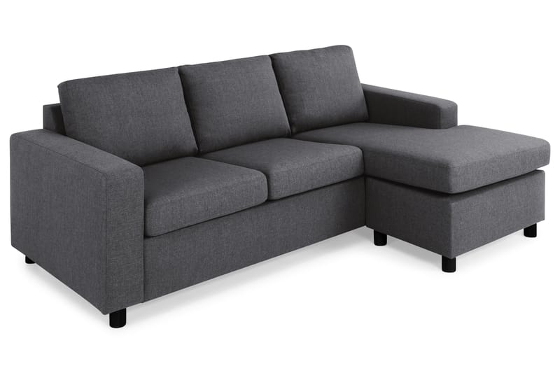 Crazy 3-sits Vändbar L-formad Divansoffa i Tyg - Mörkgrå - Möbler - Vardagsrum - Soffor - Divansoffa & schäslong