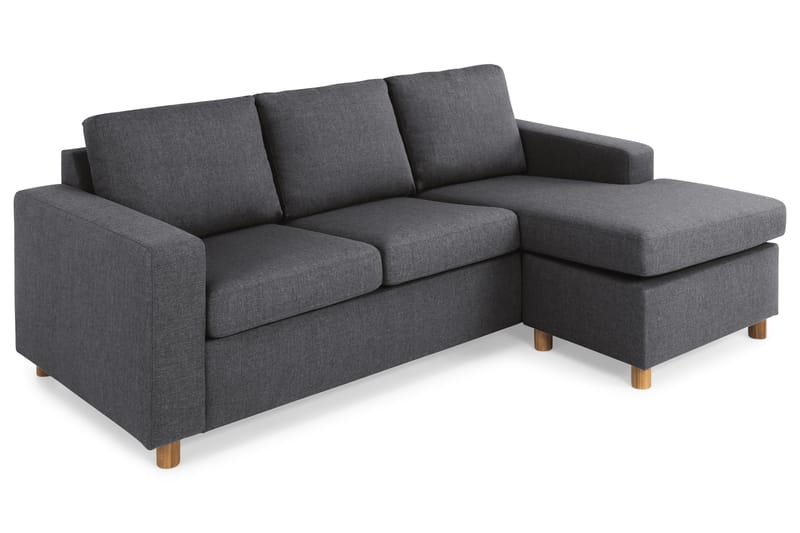 Crazy 3-sits Vändbar L-formad Divansoffa i Tyg - Mörkgrå - Möbler - Vardagsrum - Soffor - Divansoffa & schäslong