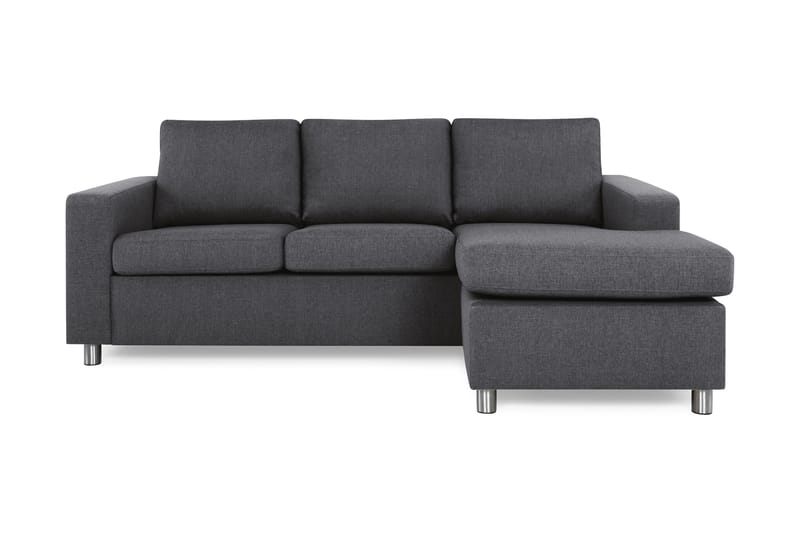 Crazy 3-sits Vändbar L-formad Divansoffa i Tyg - Mörkgrå - Möbler - Vardagsrum - Soffor - Divansoffa & schäslong