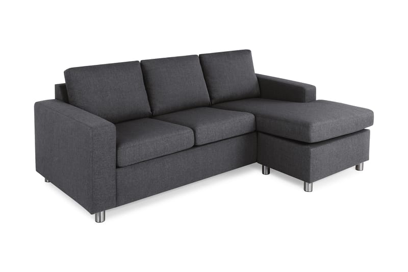 Crazy 3-sits Vändbar L-formad Divansoffa i Tyg - Mörkgrå - Möbler - Vardagsrum - Soffor - Divansoffa & schäslong