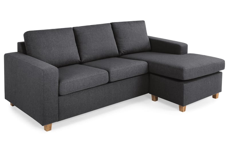 Crazy 3-sits Vändbar L-formad Divansoffa i Tyg - Mörkgrå - Möbler - Vardagsrum - Soffor - Divansoffa & schäslong
