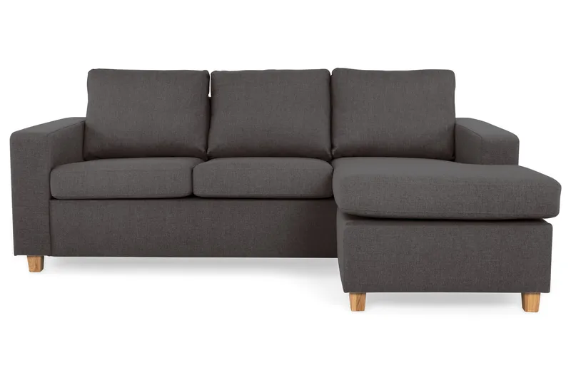 Crazy 3-sits Vändbar L-formad Divansoffa i Tyg - Mörkgrå - Möbler - Vardagsrum - Soffor - Divansoffa & schäslong