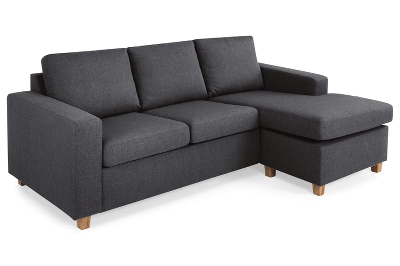 Crazy 3-sits Vändbar L-formad Divansoffa i Tyg - Mörkgrå - Möbler - Vardagsrum - Soffor - Divansoffa & schäslong